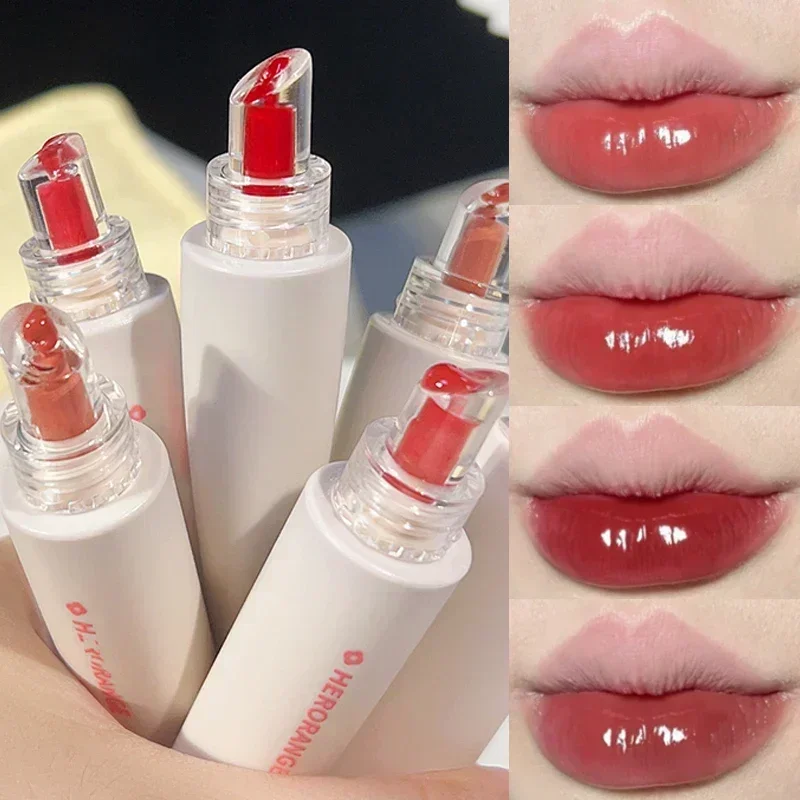 Crystal Jelly Lip Gloss Mirror Water Sexy Red Liquid Lipstick Moisturizing Lasting Lip Plumper Lip Tint Makeup Korean Cosmetics