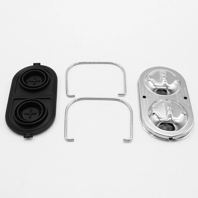 Brake Master Cylinder Cover With 2PCS Bails Rubber Gasket Chrome Finish Replacement For Chevy Corvette 1967-1982