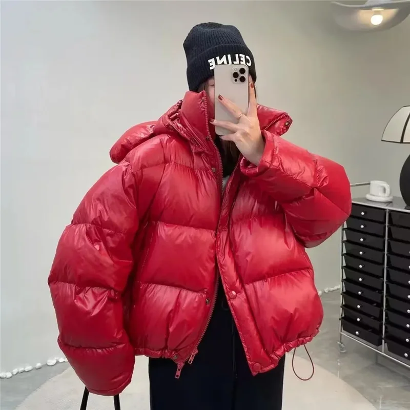 2023 New Women\'s Winter Hooded Short Parkas Thick Down Cotton Padded Cold Coat Fashion Plus Size Casual Puffer Jackets