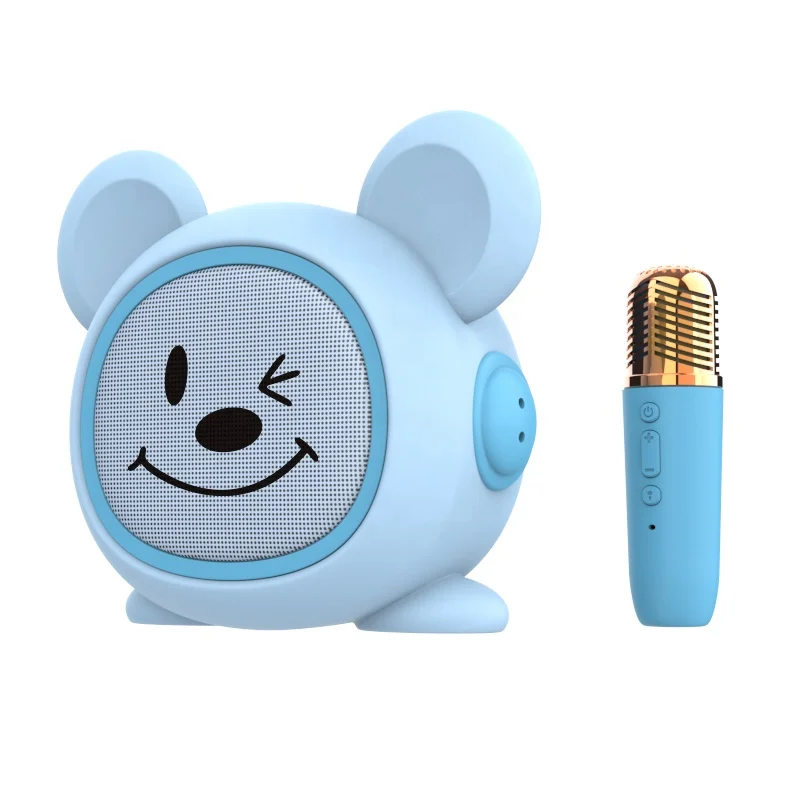 Portable Mini Karaoke Machine for Kids  Bluetooth Karaoke Speaker with 2 Wireless Microphones and for Home Party