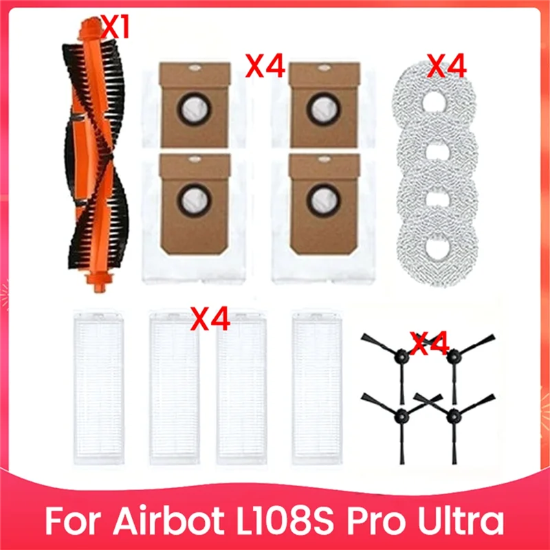

A01F-17PCS Brush Filter Dust Bag And Mop Cloth Kit For Airbot L108S Pro Ultra Vacuum Cleaner Accessories Replacement Parts