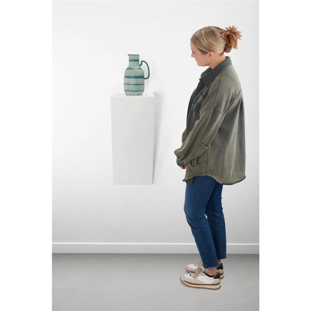 Wedge Wall Mount Pedestal, 28h x 12w Floating Shelf, Laminated MDF - White (SMWMPTRWHT)