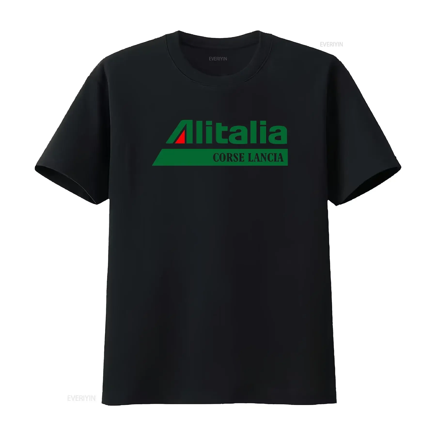 Camiseta ALITALIA com Design Corsa Lancia, Nova, de Alta Qualidade, Feita à Mão no Reino Unido, Vintage, Lavada, Gráfica Versátil, Ligeiramente Desgastada
