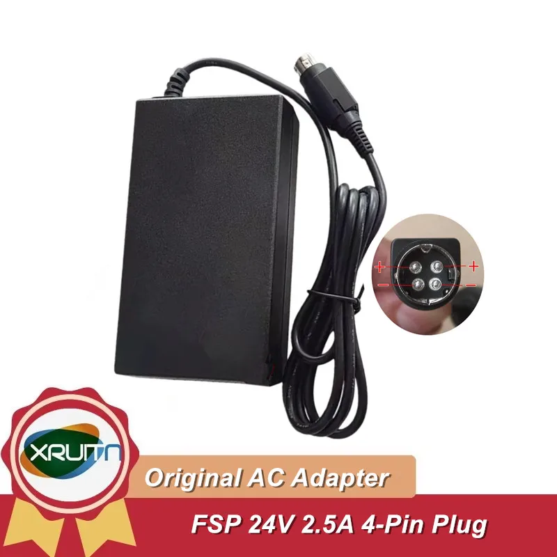 Genuíno fsp FSP060-DAAN2 24v 2.5a 60w 4pin comutação adaptador de alimentação ac carregador portátil para fsp060daan2 h00000901 HU10142-16137