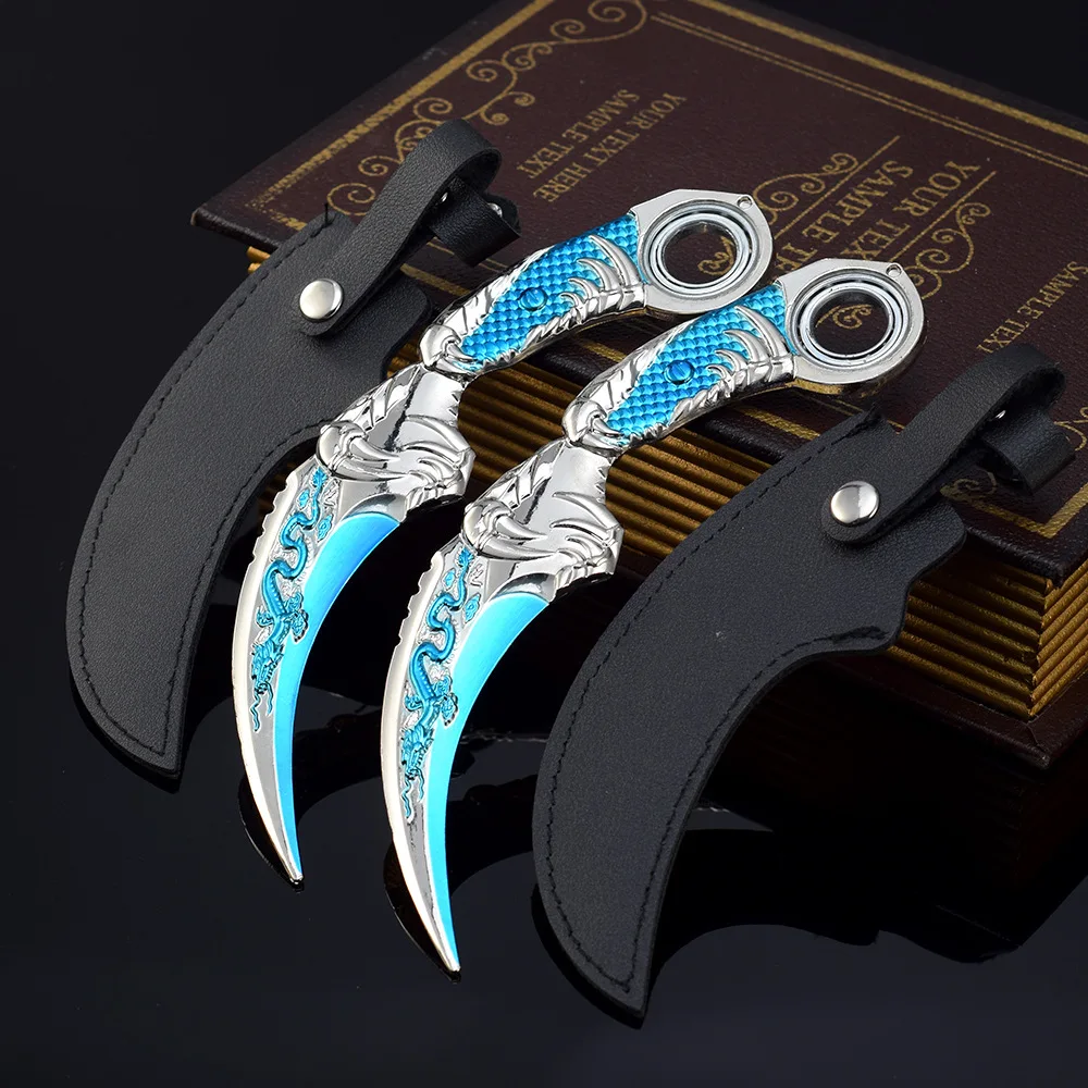 18cm Global Strike Blue Dragon Golden Dragon Claw Knife Toy Sword Cosplay Metal Knive Model Game Peripheral Kid Toy Gift for Boy