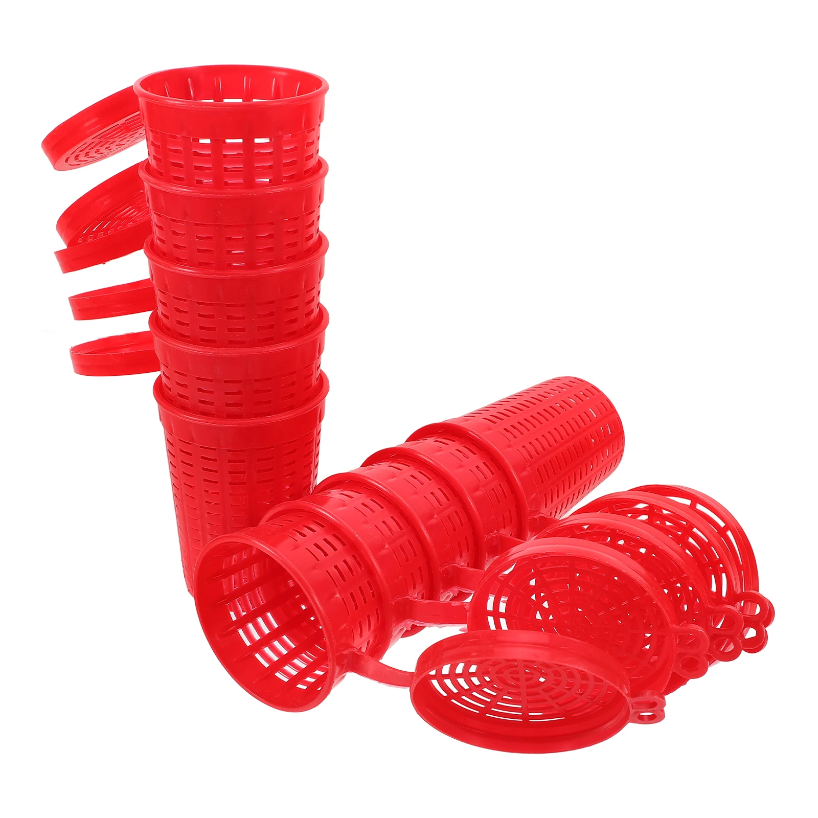 

10pcs Bait Cup Fishing Lure Cage Holder Trap Feeder Gill Basket Outdoor Tackle Carp Equipment Small Crawfish Bait Thrower Fish