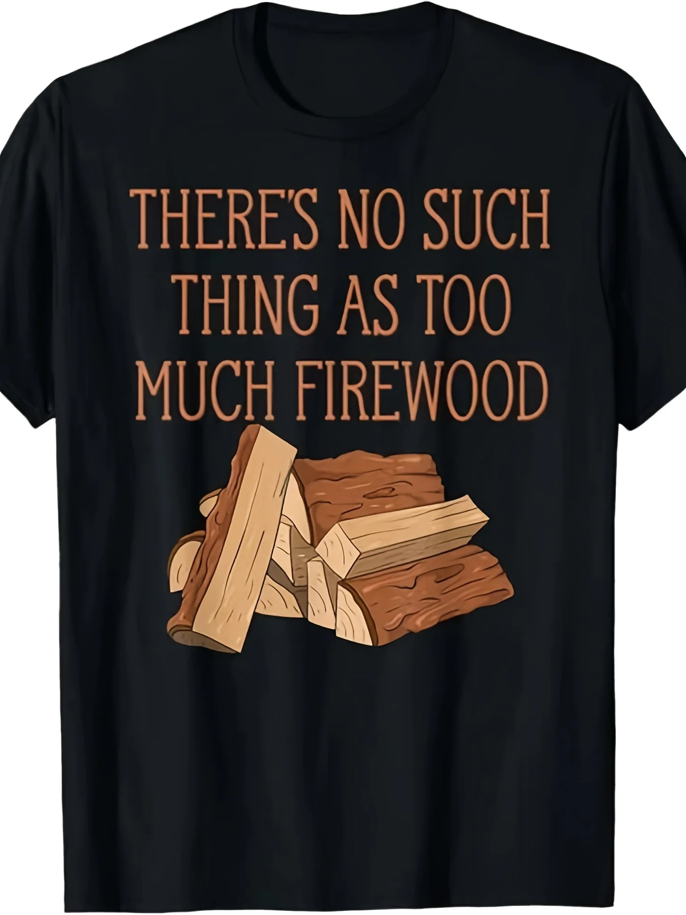 Men's Funny Woodworker T-Shirt - Lumberjack Gift With Wood Grain & Firewood Stacks Graphic, Logging Chainsaw, Casual Short Sleev