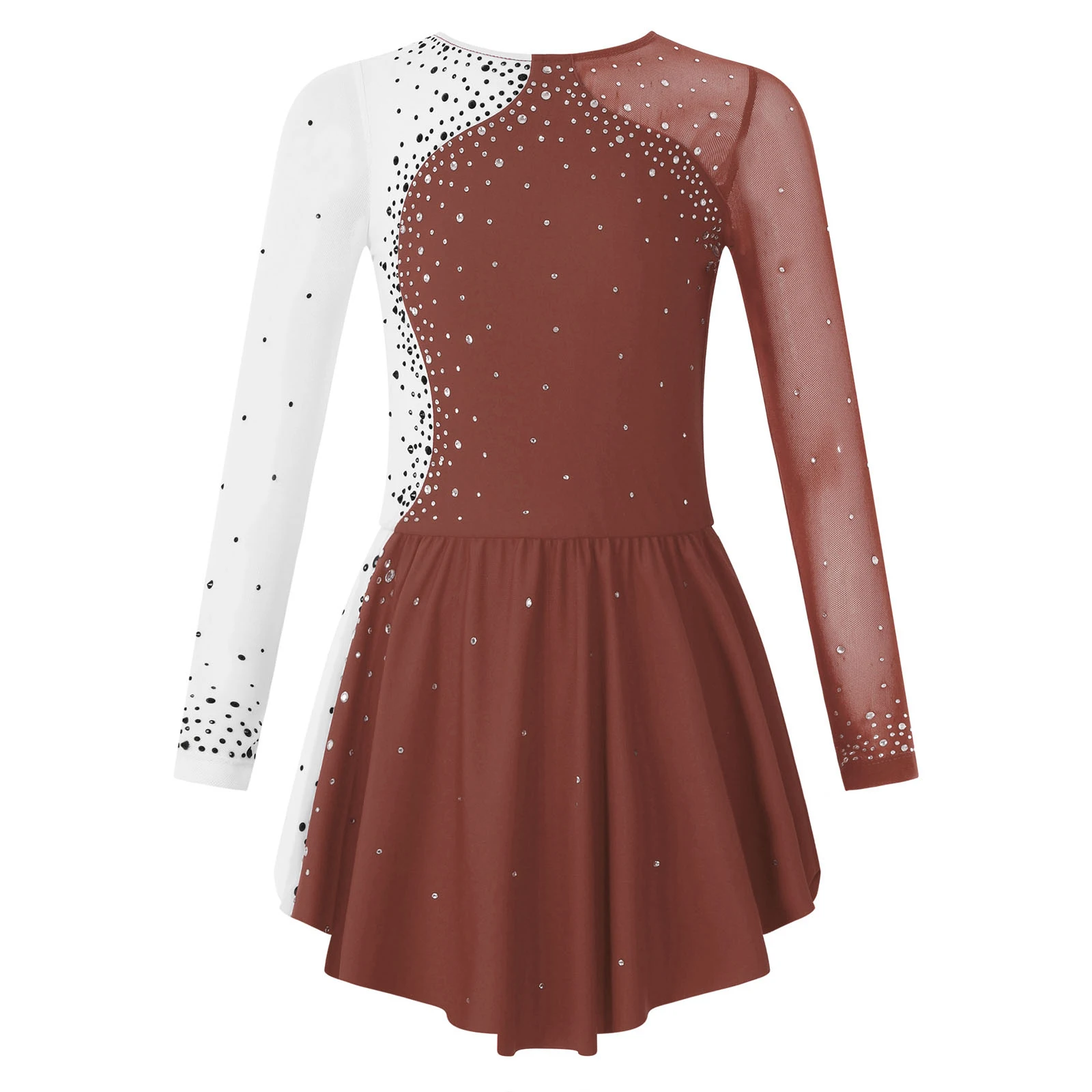 h&m brown jumper dress Competition Figure Skating Dress Long Mesh Sleeves Gold  Boutique Step Up