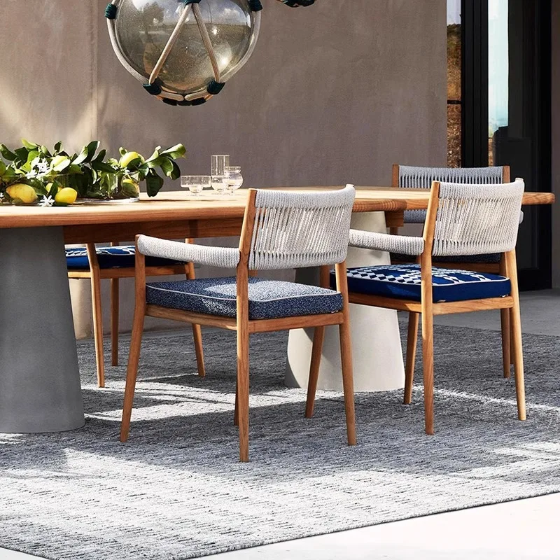 

Outdoor rattan chairsrattan dining chairs, restaurant chairs, designer casual back chairs, vintage style homestay courtyard