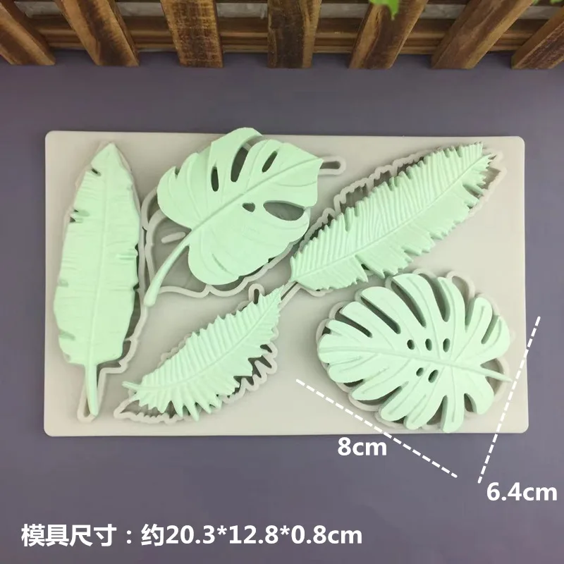 Feather Turtle Leaf Silicone Mold DIY Clay Plaster Chocolate Mold Cake Baking Decoration Feather Shape Silicone Mold