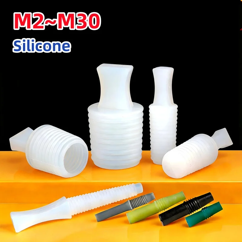 M2~M30 Silicone Plug Sandblasting Anodizing High Temperature Resistant Thread Sealing With Handle Plugs
