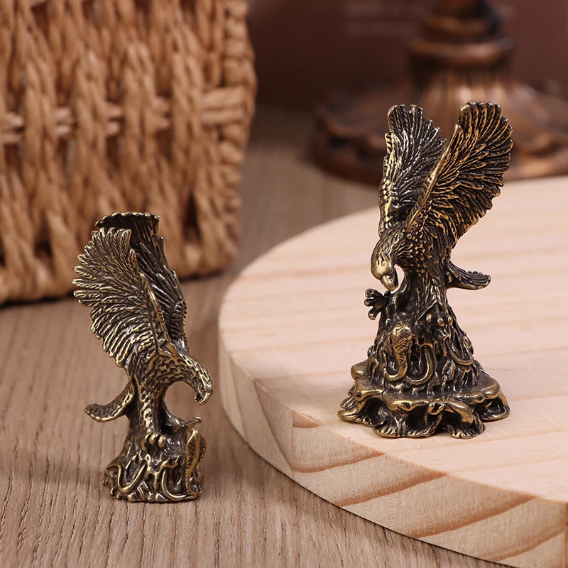 Eagle Ornament Pure Brass Tabletop Exhibition Eagle Small Bronze Ornament Car Decoration Ornament