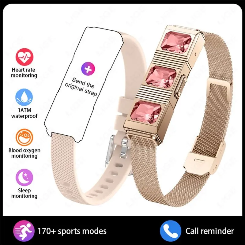 ABJF-Smart Bracelet 24/7 Blood Oxygen Monitoring, HRV, Sleep, Heart Rate Detection With 2 Bands, Message/Call Reminder