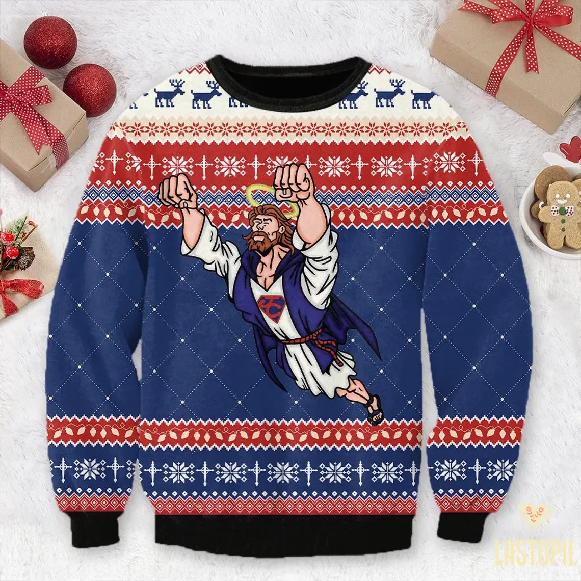 Jesus Ugly  Sweatshirt For Mens Clothing Crewneck Santa Claus REX 3d Printing Ugly Cmas Sweatshirts Women Sweatshirts Tops