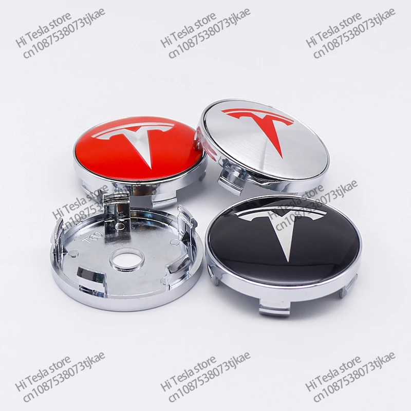 60mm 4pcs/set tesla Car Wheel Center Hub Cap Cover Emblems Sticker Auto Logo car styling accessories for Tesla Model 3 Y S X