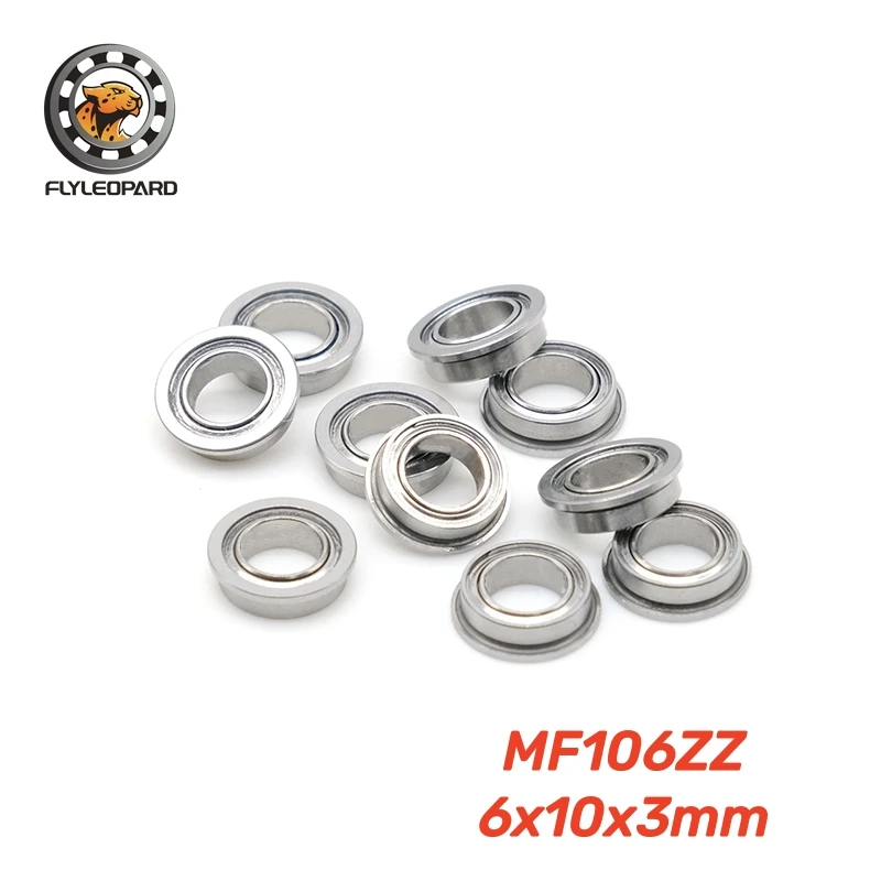 10pcs MF104ZZ 4x10x4mm Miniature Flange Bearing MF105ZZ MF106ZZ MF115ZZ MF117ZZ MF126ZZ MF128ZZ Metal Shielded Flanged Bearings