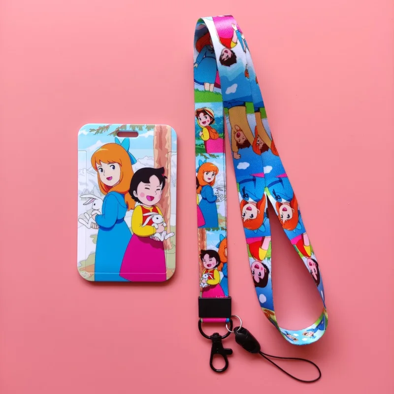 Girls Heidi ID Card Holder Lanyard for Keychain Kids Door Card Cover Women Business Card Case Neck Strap Badge Key Accessories