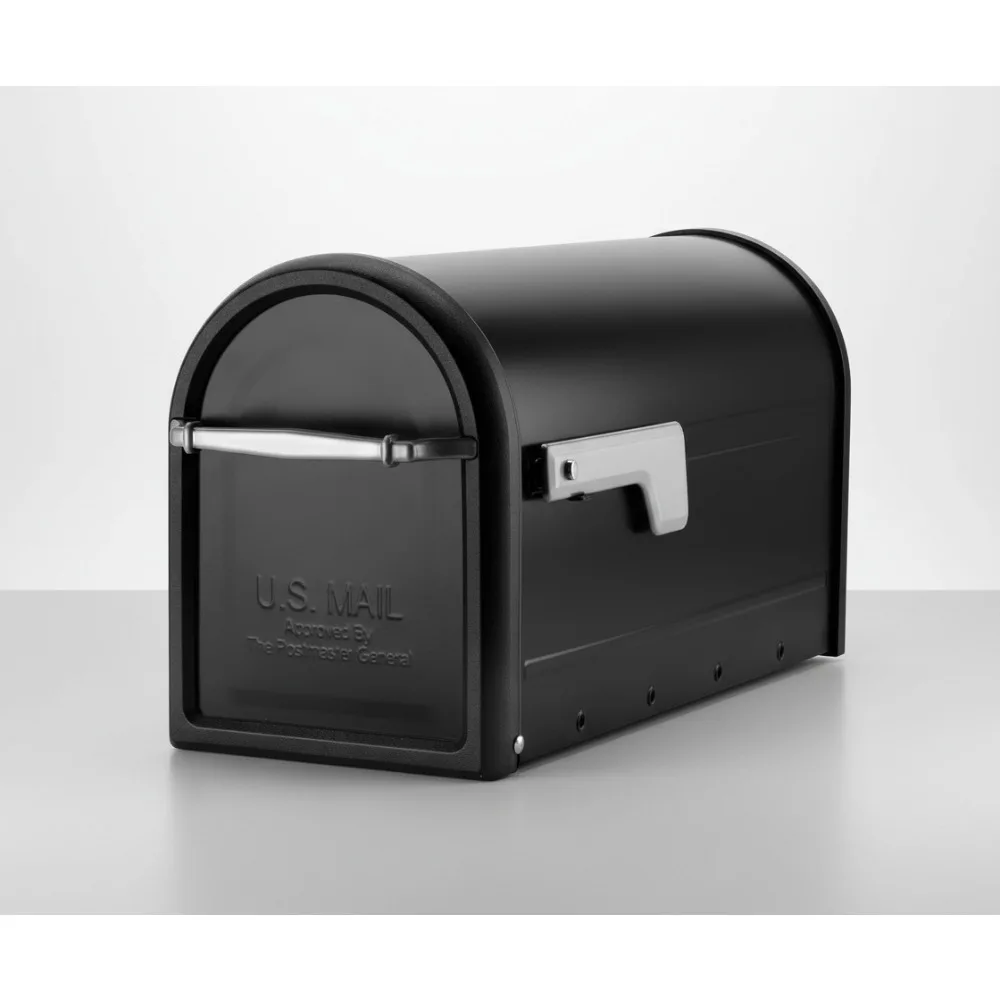 

Galvanized Steel Post Mount Mailbox, Medium Capacity, Durable Black Finish for Home & Garden