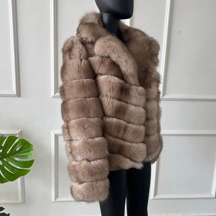 Women\'s Natural Fur Coat Short Real Fox Fur Coats Winter Jacket With Fur Luxury Brand Coats For Women 2023