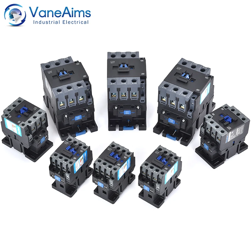 AC Contactor 220v Three-phase Single Phase 1NO1NC Contacts CJX2 Contactors 3P Contactors Coil Voltage 380vac Din Rail Mounted