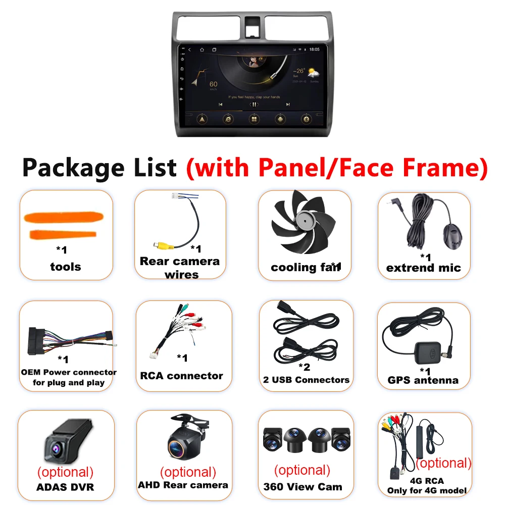 Car Radio For Suzuki Swift 2003 - 2010 Car Multimedia Video Player Navigation GPS Stereo 8 Core BT CarPlay Auto No 2din