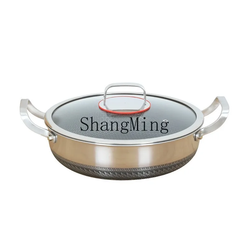 

PYH Amphora Frying Pan Deepening 316 Stainless Steel Pan Bottom Household Flapjack Baking Pan Induction Cooker