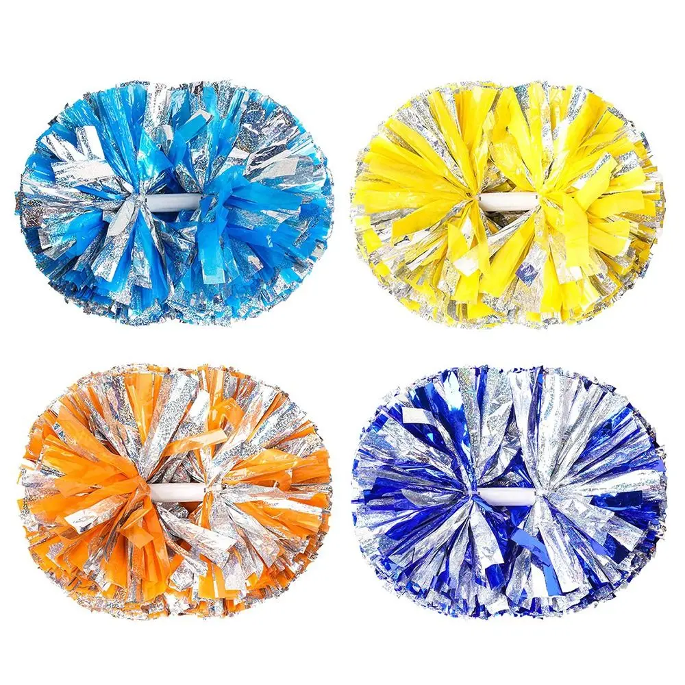 

Многоцветные помпоны для чирлидинга 30x37 см из ПЭТ с двойным отверстием для ручки, аксессуары для чирлидинга, реквизит для танцев