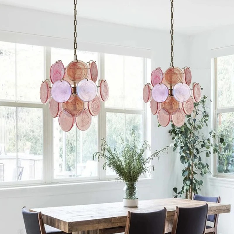 الأحمر سحابة الزجاج الثريات LED تركيبة إضاءة خمر إيطاليا مصمم مصباح معلق للسقف غرفة الطعام ديكور بريق بهو