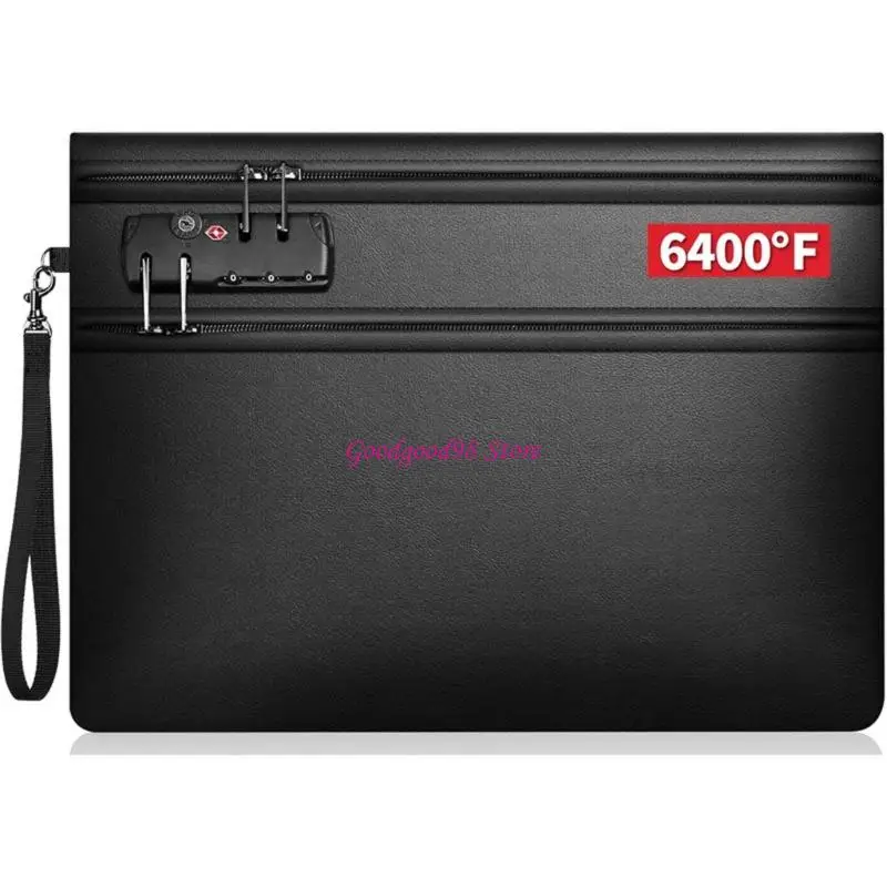Nonflammable Document Bag 6400F Heat Security Impermeable for Important Records and Possessions 