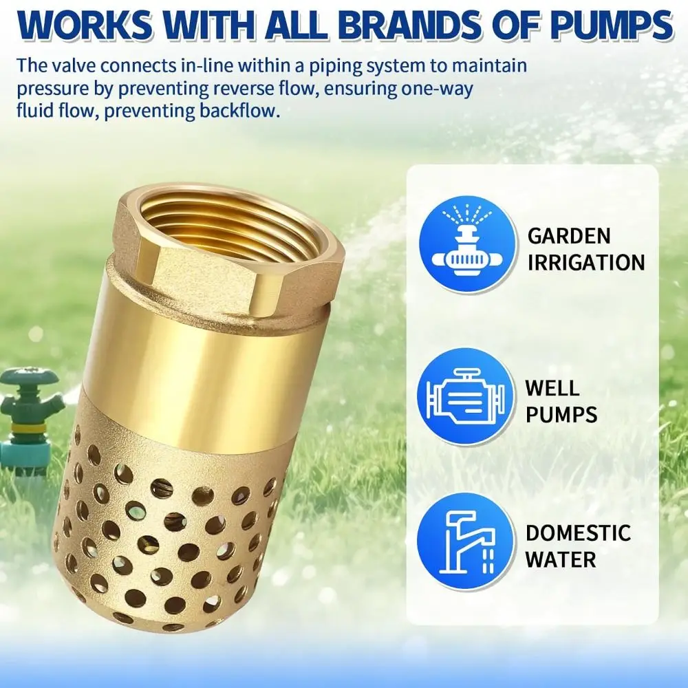 Leak‑Proof Brass Body Foot Valve Female Thread Thickened Water Strainer Hollow Perforated Suction Valve Water Suction System