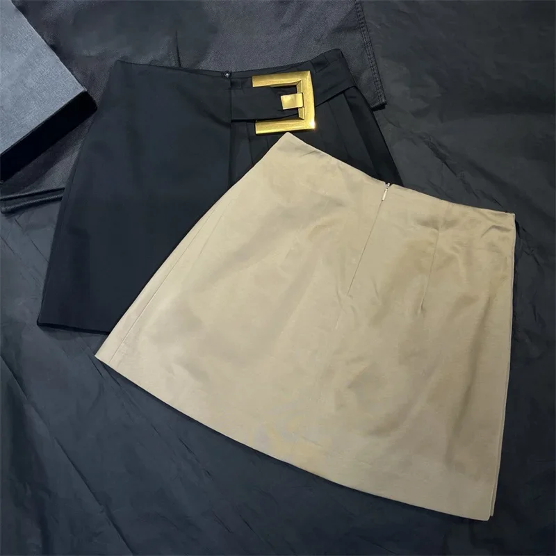 Skirts for women New high waisted slim fit mini skirt for autumn 2025 Asymmetric belt decorative short skirt y2k pleated skirt
