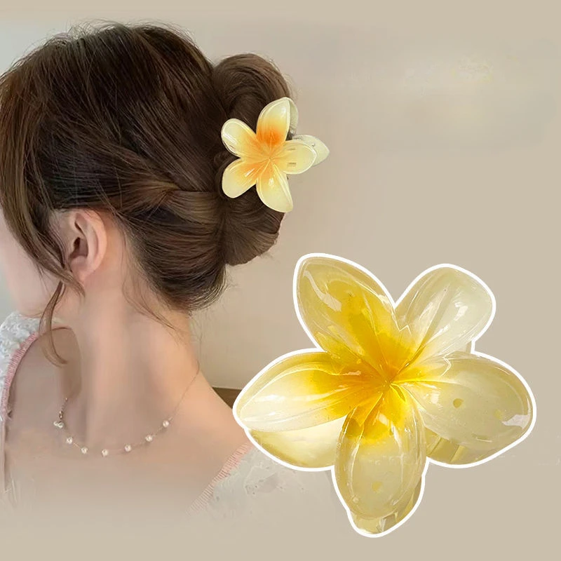 Hawaiian Claw Clips for Thick Hair Flower Hair Clips Large Plumeria Clips Hibiscus Hair Clip Hair Accessories Women Summer Beach