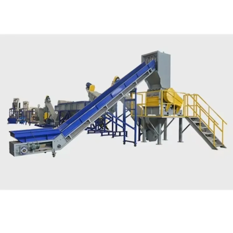 Customized Automatic Plastic Crushing And Washing Plant For PET, HDPE, PP, PVC Recycling With Sorting, Shredding, And Water Wash