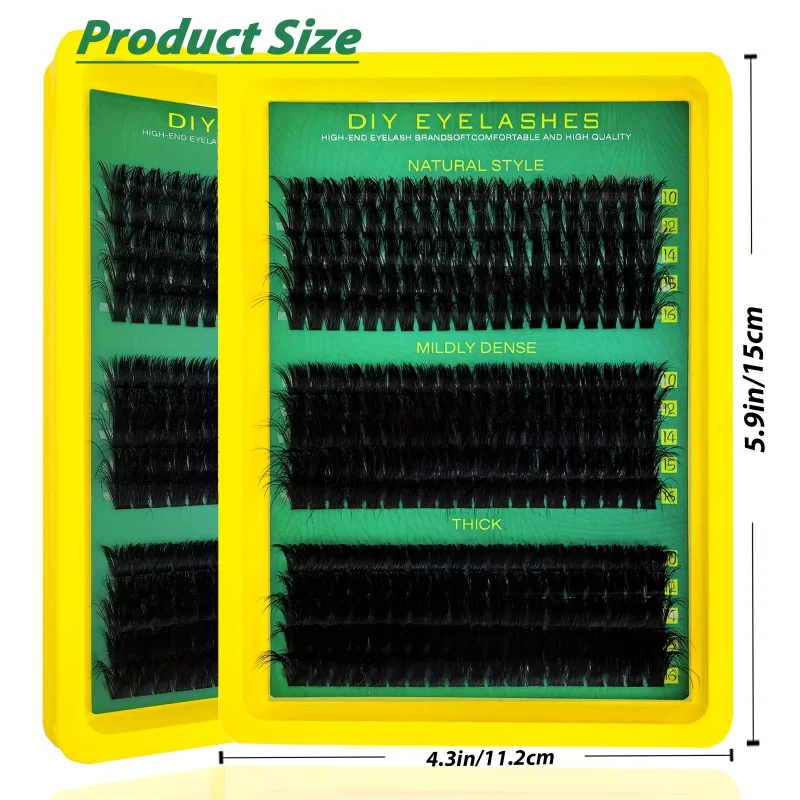 [ふわふわまつげエクステセット] 軽量防水クラスターラッシュ 60D80D100D Dカール フェアリーソフト 再利用可能 DIYメイク初心者向け