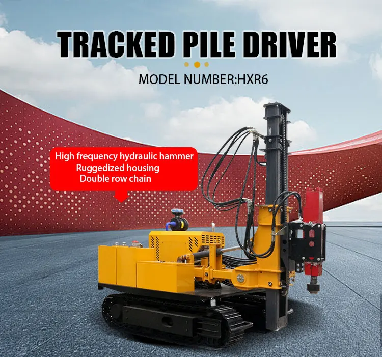 HOT SALE YANMAR Di esel Engine PV Photovoltaic Project Hydraulic Pilling Drilling Machine Pile Driver Telescopic Design Mast