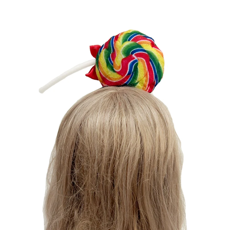 Picture 4: Girls Rainbow Candy Hairpiece Women Lollipop Headband Candyland Party Halloween Costume Accessories