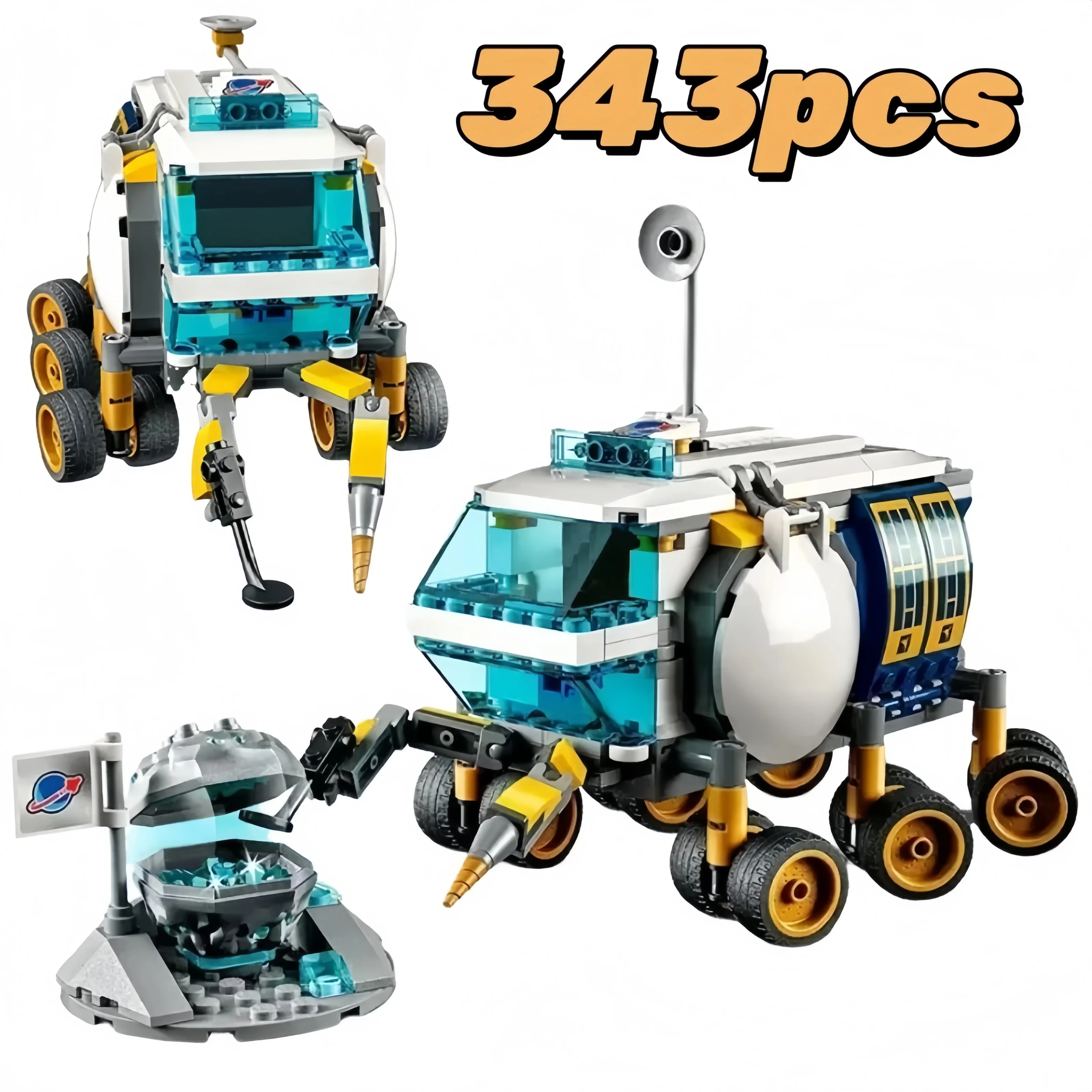 

2025 NEW The Moon Rover Model Building Blocks Creative City Probe Vehicle Astronaut 60348 Assemble Bricks Kid Toys Adult Gift