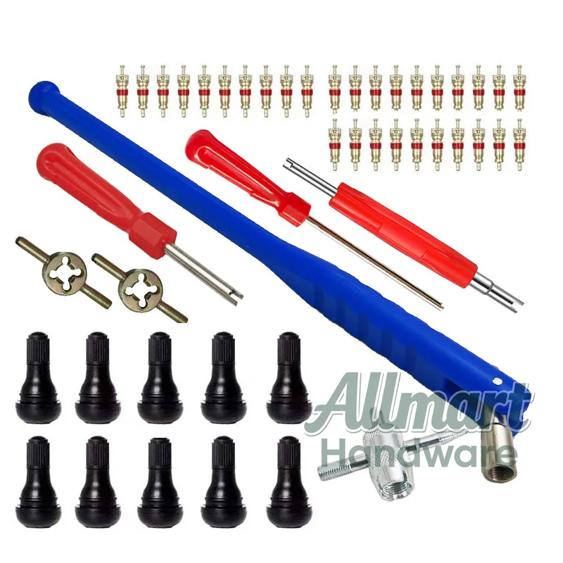Professional TR412 rubber valve, valve core, professional installation tool set, puller assembly tool set, tire repair kit