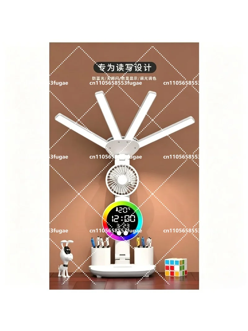 Charging Bedside Lamp, Folding Desk Lamp for Reading, Eye Protection Study Light for Bedroom