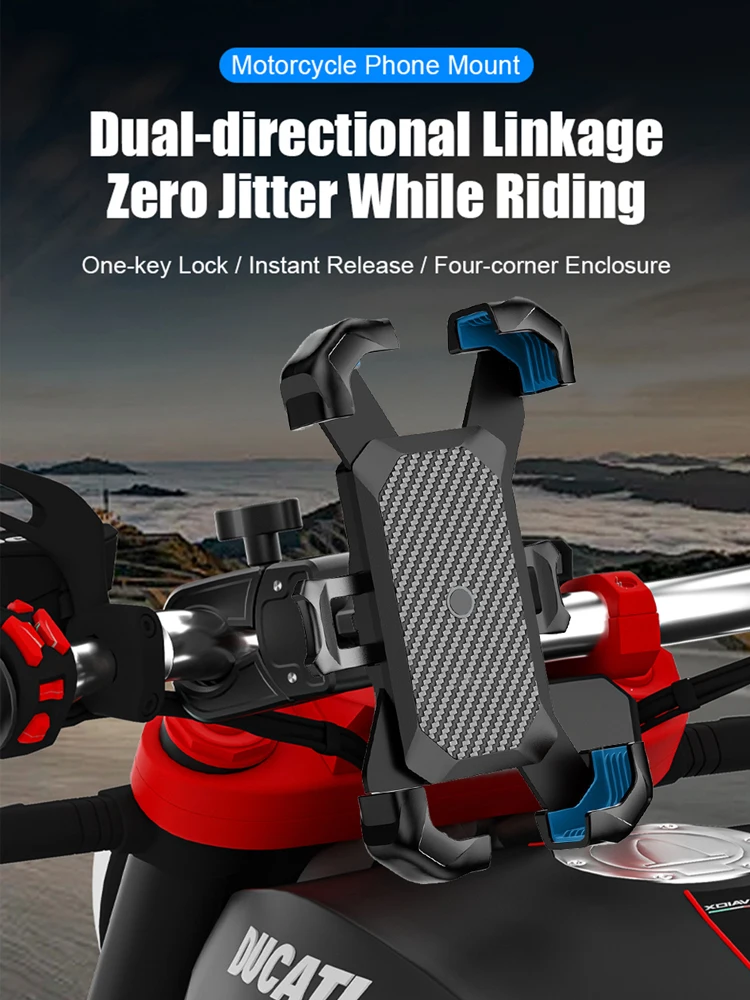 AliExpress NONE ABS Bike Phone Holder for Motorcycle,360° Shockproof Handlebar Mount Universal for iPhone 15 Pro/Samsung S24 4-7" Phone 2025 New