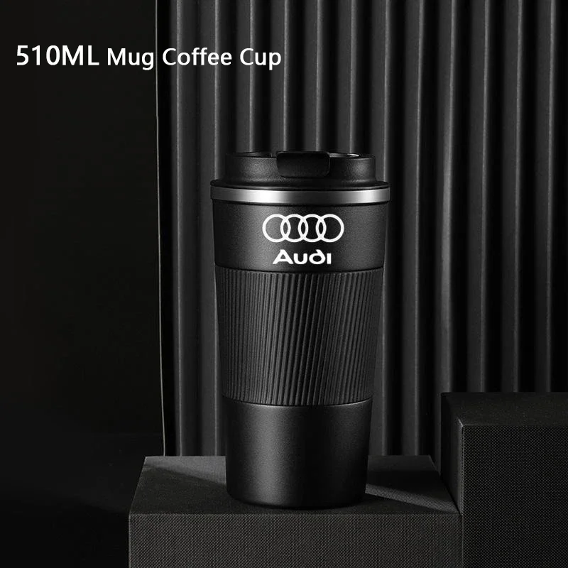 510 ml Edelstahl Kaffeetasse Thermobecher Für Audi A4 B8 A3 A8 S5 S6 TT Q5 Q7 RS5 RS6 Auto Reise Vakuumflasche Auto Liefert