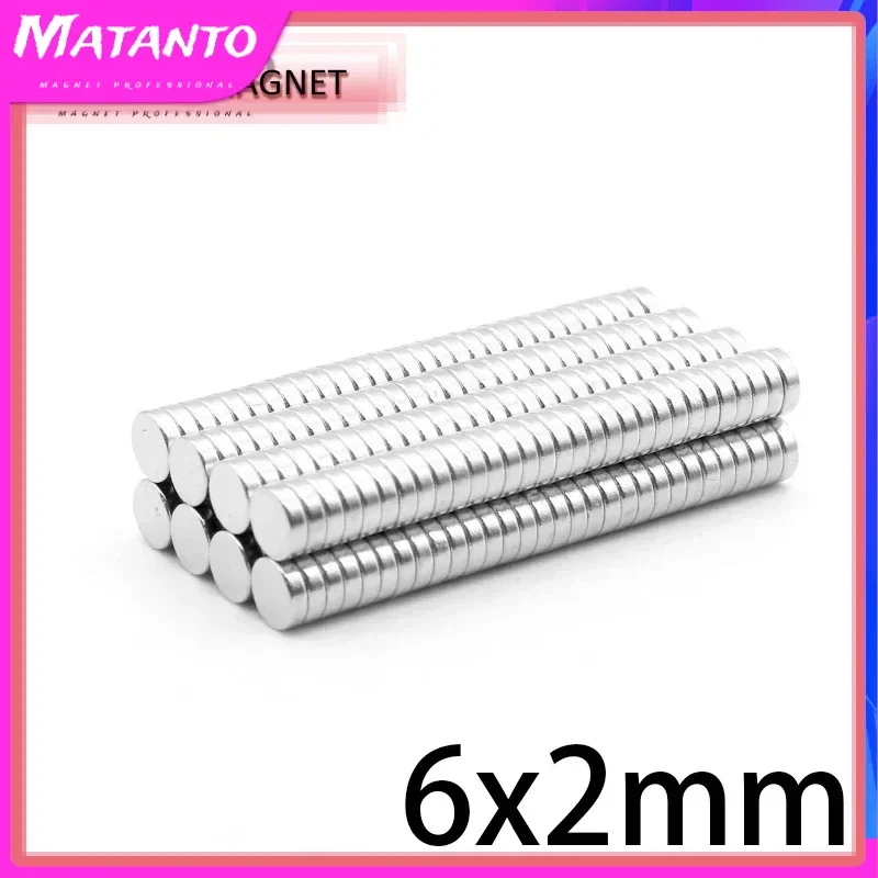 6x2mm Round Magnets 6x2mm Strong Powerful Magnetic for Fridge,DIY,Building,Scientific,Craft,Education