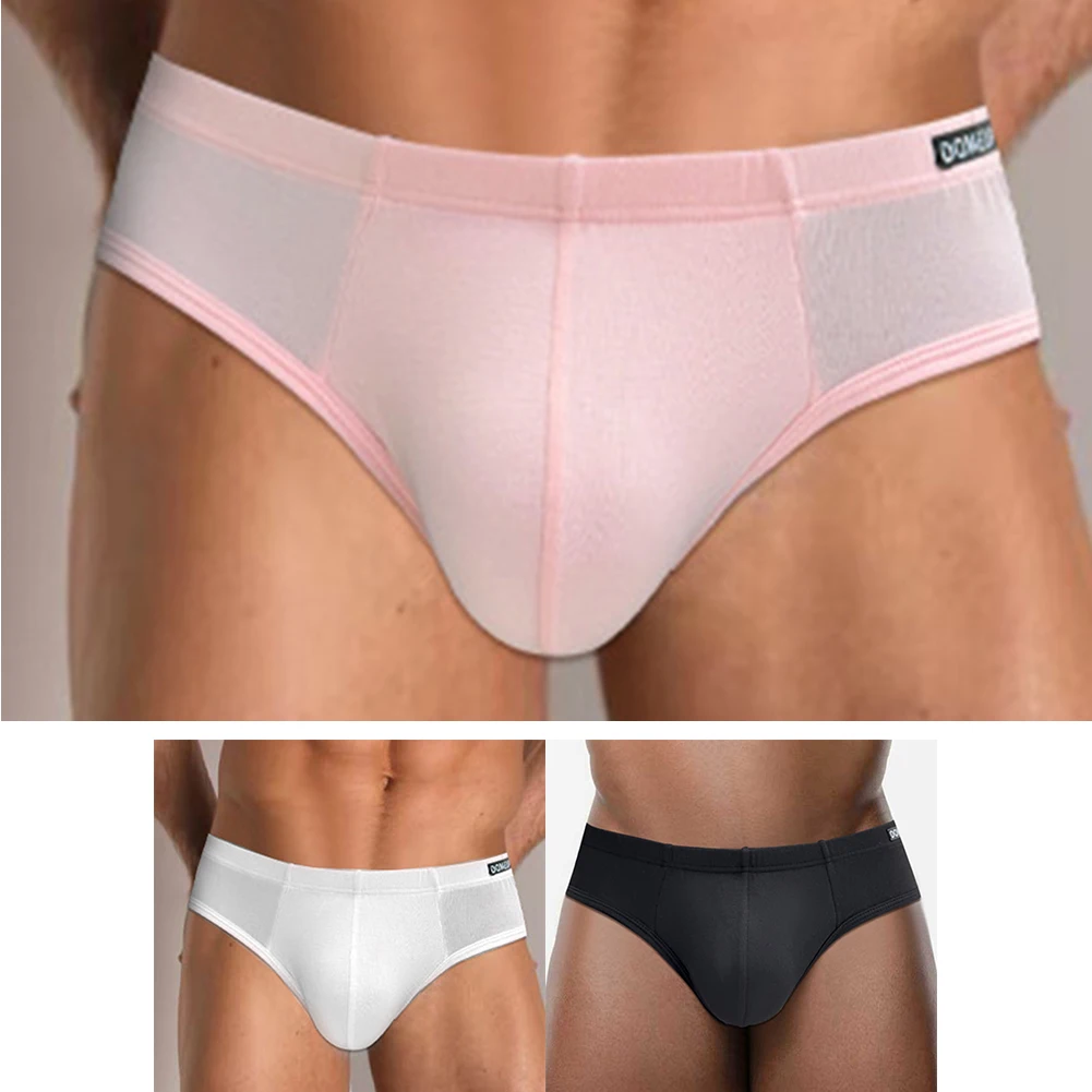 ملابس داخلية رفيعة للرجال قابلة للتنفس مع حقيبة بلون سادة وتصميم من نسيج البوليستر الناعم والألياف اللدنة على الطراز الكلاسيكي #6