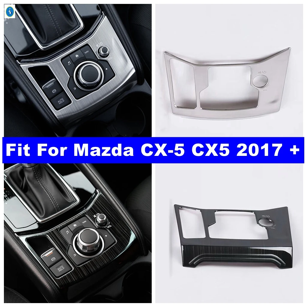 

Car Black / Silver Central Console Control Gear Shift Box Panel Cover Trim For Mazda CX-5 CX5 2017 - 2024 Interior Accessories