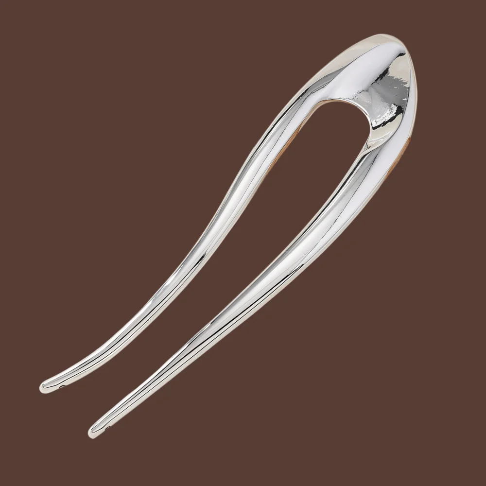 Dicke, einfache U-förmige Haargabeln für Frauen und Mädchen, Metall-Haarspangen, geometrische Haarclips, modische Haaraccessoires für Damen – Detail 5