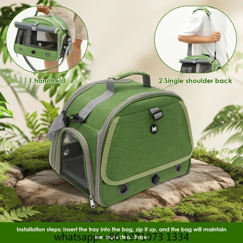 Portable Bird Cage Parrot Carrier with Tray Travel Clear Window Bird Pet Backpack for Parakeet Lovebird Cockatiel Travel Bag
