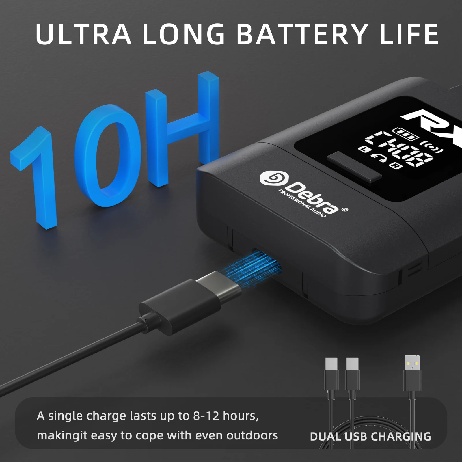 Debra ST-MINI stereo draadloos in-ear monitorsysteem, 2.4G digitale signaaloverdracht, voor live-uitzending, podiumprestaties