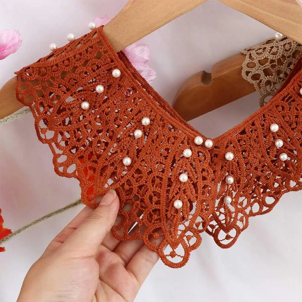 Gola de renda colar falso pérola roupas acessórios decoração camisa colarinho vestido de algodão decorativo ombro xale feminino/meninas