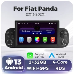 7 inch Wireless Carplay Android Auto Car Radio  For Fiat Panda 2013 2014 2015 -2018 2019 2020 Multimedia Video Player GPS Stereo