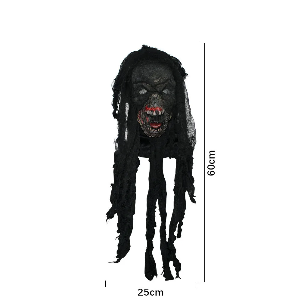 Halloween Skelett-Kopfmaske, Realistische Verbrannte Schädelmaske, Gruselige Schwarze Zombie-Gesichtsmaske für Karnevalskostümpartys – Detail 5